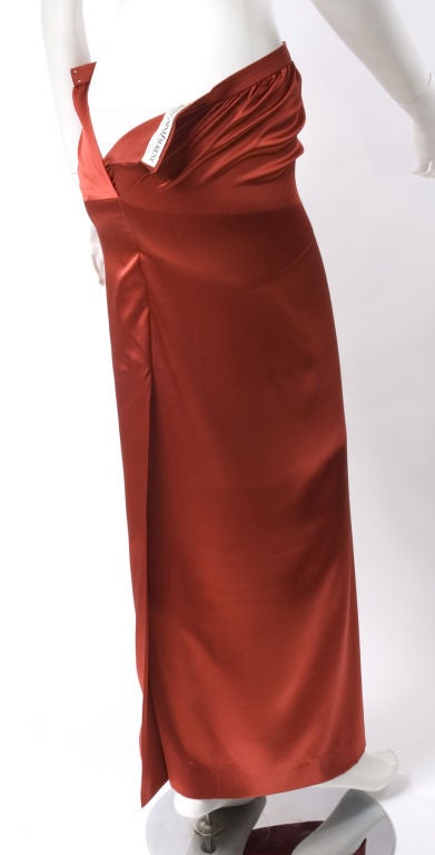Haute Couture Yves Saint Laurent  Red Silk  Gown 4