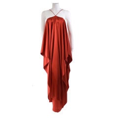 Haute Couture Yves Saint Laurent  Red Silk  Gown