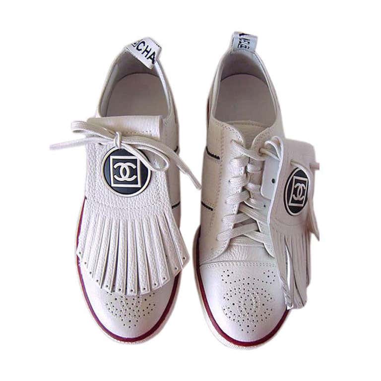 CHANEL shoe Leather SNEAKER 8 NEW GR8 Detail at 1stdibs CHANEL shoe Leather SNEAKER 8 NEW GR8 Detail at 1stdibs