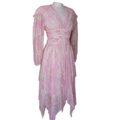 ZANDRA RHODES Vintage dress 6 SO Pretty MINT