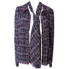 CHANEL 05P Runway Fantasy Tweed w/ Tie Jacket