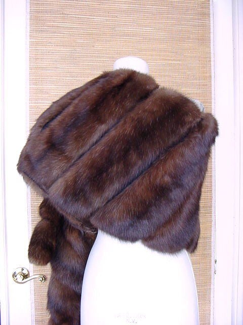 Guaranteed authentic SABLE wrap.   Custom made for Lincoln Center New York performer. 
Gorgeous and rich with an Art Deco inspiration to the lines- STUNNING!  
Each piece is a full pelt. 
Even in the pictures you can note the gorgeous gloss.
