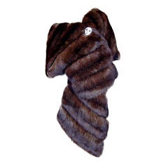 SABLE Wrap Art Deco inspired Whole Pelts Silver tipped