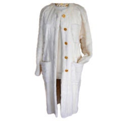 Retro CHANEL rare White RUSSIAN ERMINE Haute Couture Coat