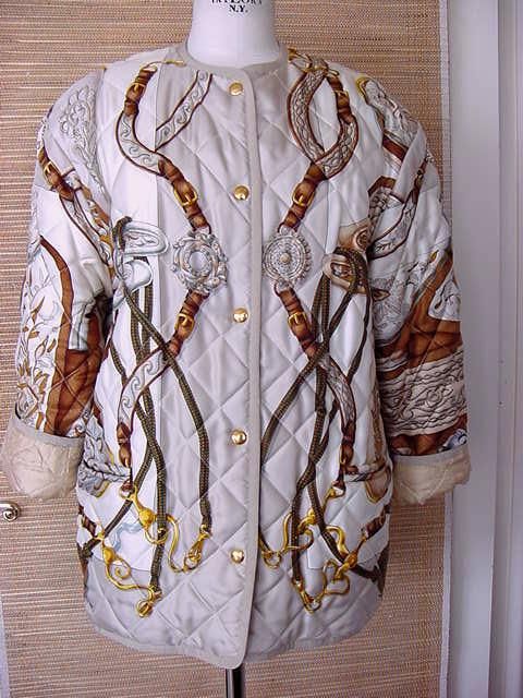 HERMES Scarf Printed Paddock Jacket FESTIVAL rare