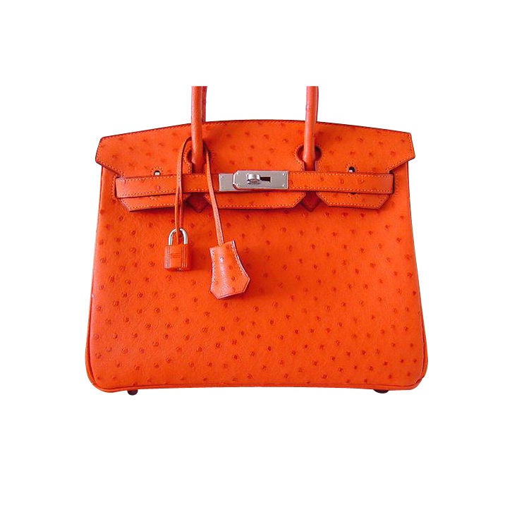 HERMES BIRKIN 30 TANGERINE Ostrich bnib Sublime at 1stdibs