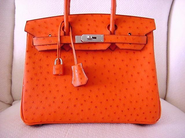 HERMES BIRKIN 30 TANGERINE Ostrich bnib Sublime at 1stdibs