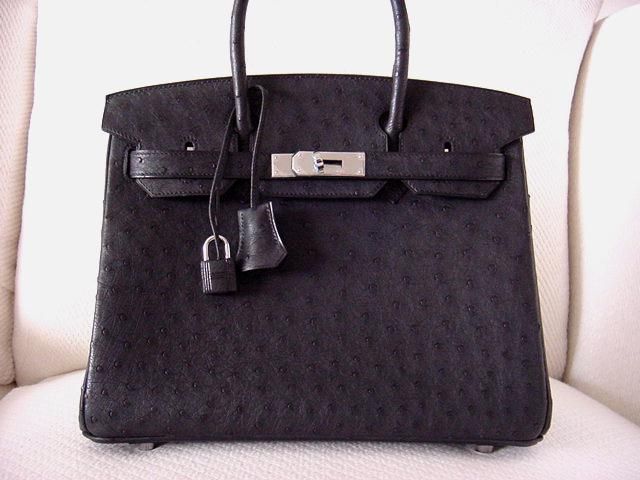 Birkin 30 ostrich handbag Hermès Black in Ostrich - 13118654