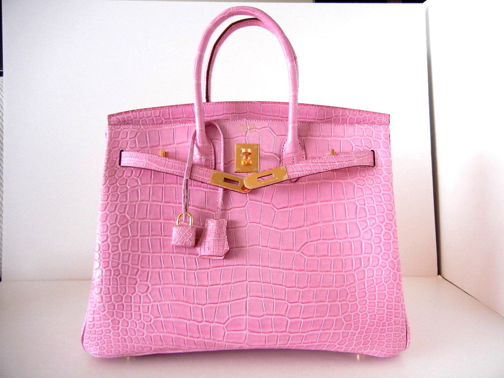 Hermès Birkin Bag 35 matte Crocodile Por. Pink PHW