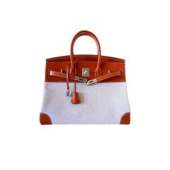 HERMES BIRKIN 35 Bag BARENIA Toile rare beauty