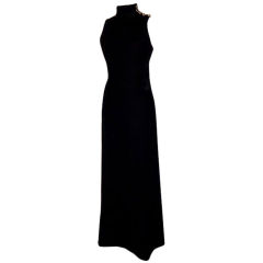 CHANEL dress Gown made for private client Velvet Gripoix Buttons