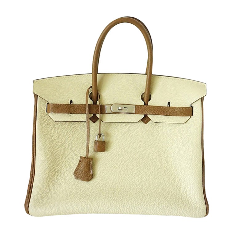 HERMES BIRKIN 35 bag PARCHEMIN / ALEZAN bi-colour Special Order