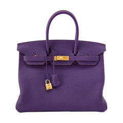 HERMES BIRKIN 35 bag IRIS Gold Hardware Royal colour