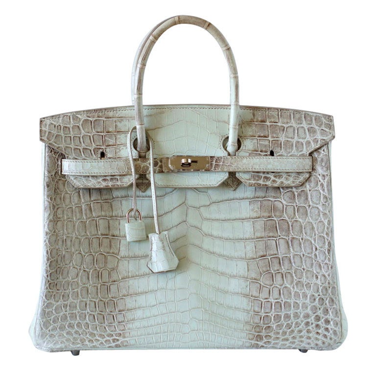 HERMES BIRKIN 35 coveted HIMALAYA Crocodile palladium hardware