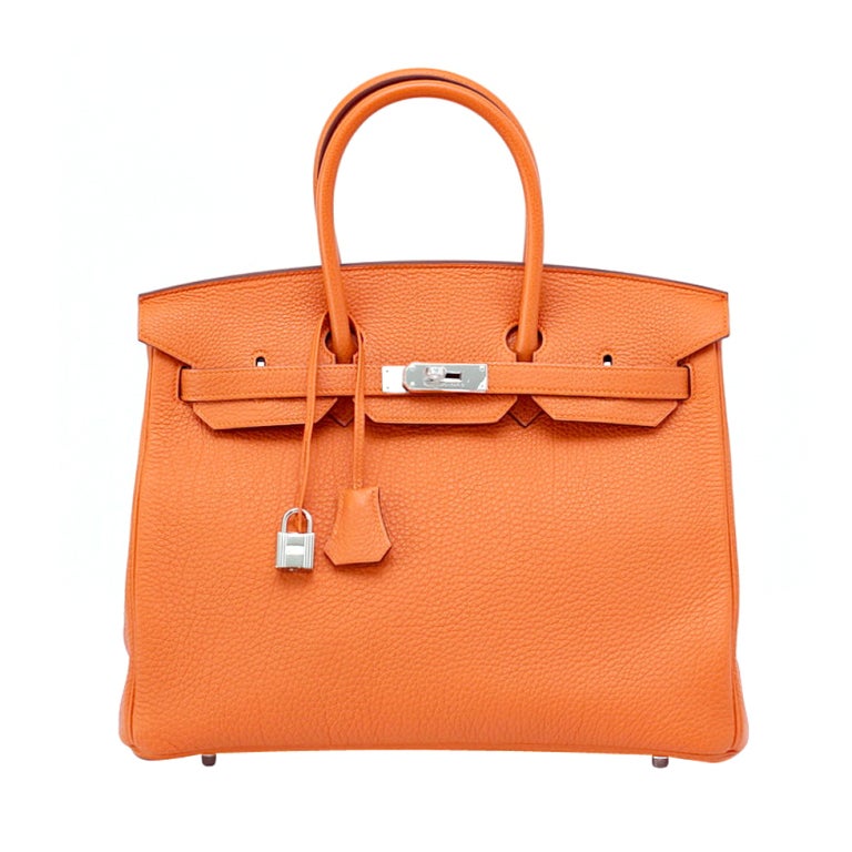 HERMES BIRKIN 35 Bag fresh ORANGE palladium