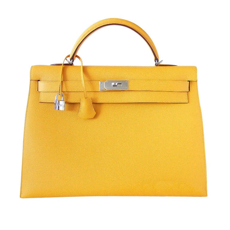 HERMES 40 KELLY Sellier Bag SOLEIL Veau trekking leather rare at ...  