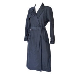 CHANEL 03C Coat Trench Style Silk 2 Camellia Pins 42 / 8 1
