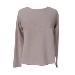 Hermes Cashmere sweater top classic tan knit detail L 3