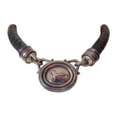BARRY KIESELSTEIN-CORD Choker Necklace leather sterling