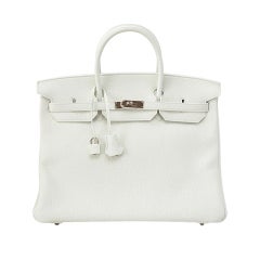 HERMES Birkin 40 Bag WHITE togo leather palladium hardware