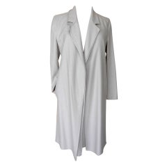 Vintage HERMES Coat CASHMERE 2Piece Vest Coat Pearl Gray 40