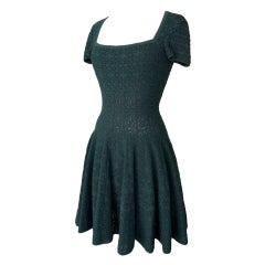 Azzedine Alaia dress striking very dark green divine fabric 40/6