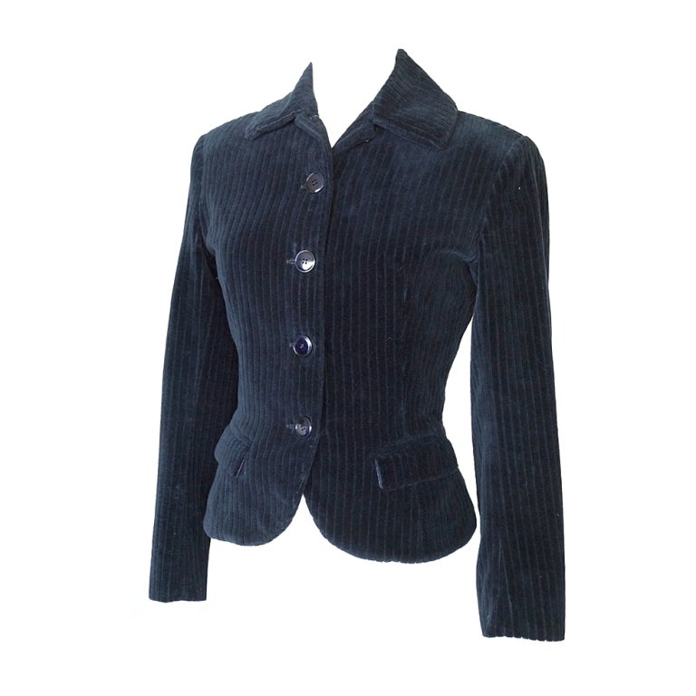 Azzedine Alaia jacket divine shaping pin stripe velvet 4