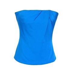 GUCCI Top Cool Blue Strapless Silk 42 fits 6 nwt 4