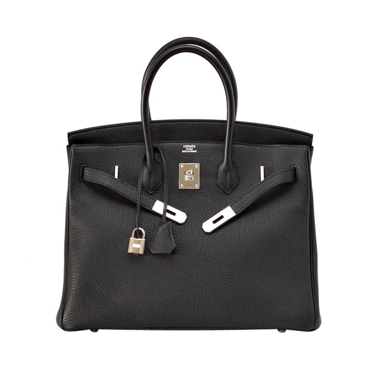 HERMES BIRKIN 35 cm Bag Black palladium hardware rich and sleek