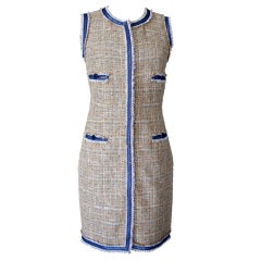 CHANEL 09P Dress 38 Fantasy Tweed wearable neutral  fits 4 to 6