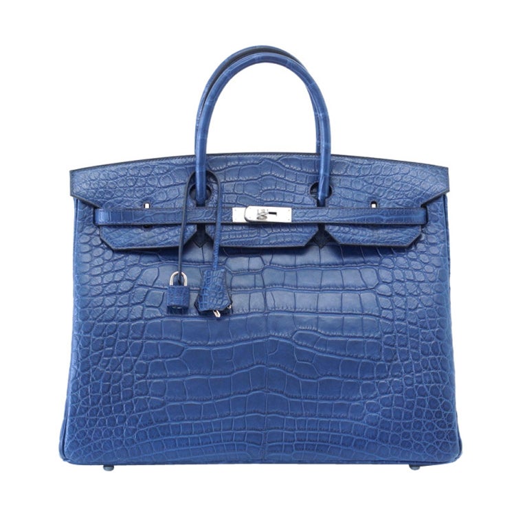 HERMES Birkin 40 Bag BLEU DE MALTE chic blue