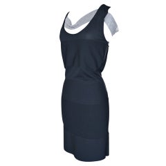 BALMAIN dress knit silver mesh at top fitted dress fits 4/6 12