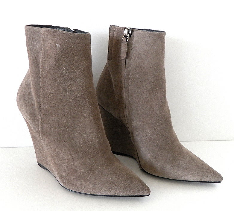 BARBARA BUI shoe Wedge ankle boot Taupe suede 6.5 NW