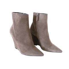 BARBARA BUI shoe Wedge ankle boot Taupe suede 6.5 NW