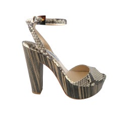 PRADA Shoe Snake Ankle Strap Striking Platform 37 / 7 1
