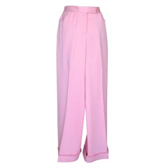 Chanel Trouser Pant French Pink Super Rear Detail Fringed Cuff 38 