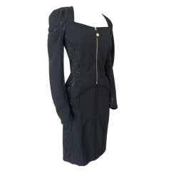 Used TEMPERLEY London skirt suit shaped fitted lace insets 6 /10 UK