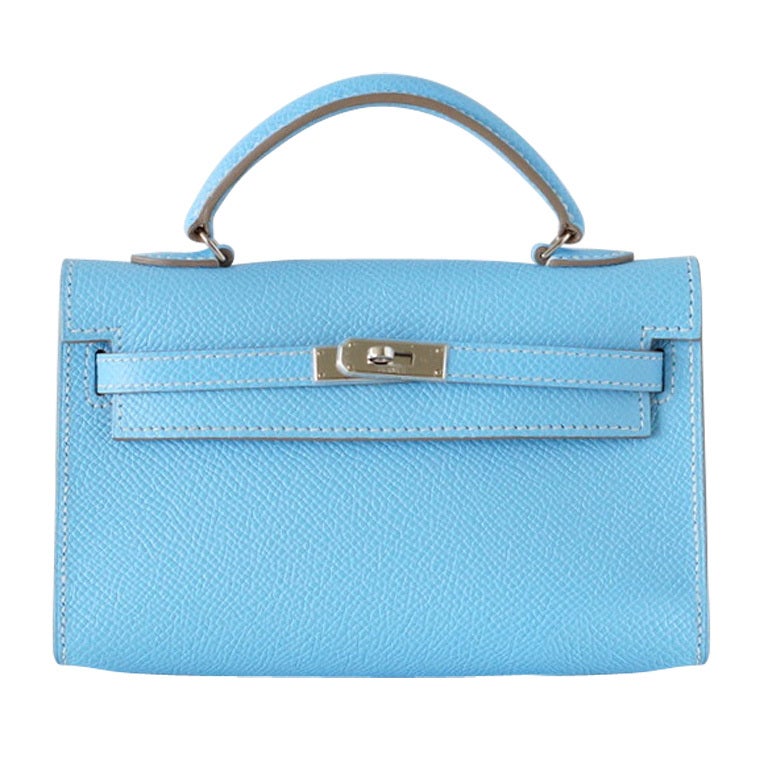 HERMES Mini Miniature LIMITED EDITION Kelly bag Celeste