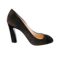 PRADA Shoe Brown and Black Suede Pump 39 / 9 New