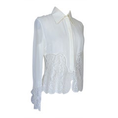 VALENTINO top winter white beautiful lace details 10 fits 8 MINT