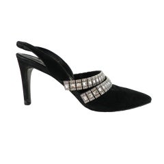 STEPHANE KELIAN shoe vintage slingback jeweled straps 7 fabulous 10