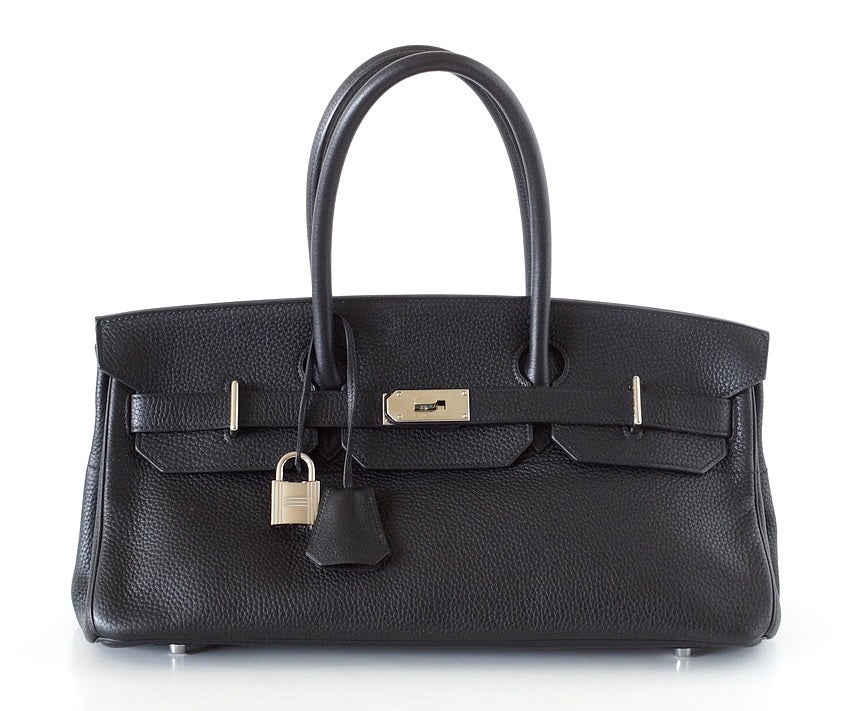 **Buyer MUST contact me prior to purchase for shipping and payment requirement details.  No exceptions.
whatsapp 305.588.5788 USA country code 1
mad4couture@gmail.com**
Drop dead fabulous!  The ORIGINAL JPG Shoulder Birkin.
Jet black clemance
