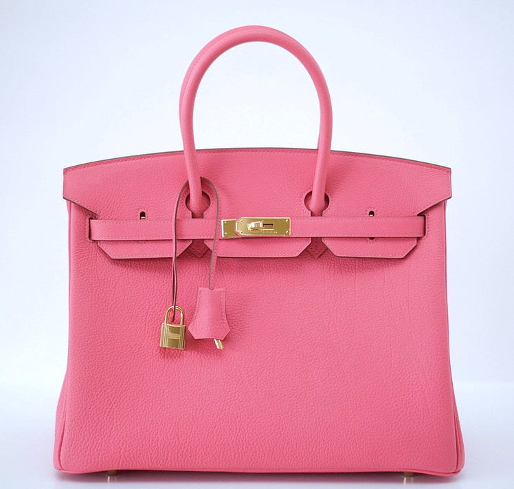 HERMES BIRKIN 35 Bag ROSE LIPSTICK gold hardware divine new pink