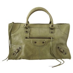 BALENCIAGA bag classic working bag tote MILITARE pale green NEW