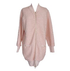 CHANEL 12P Jacket Cardigan Large Pearl CC Buttons 46 NEW