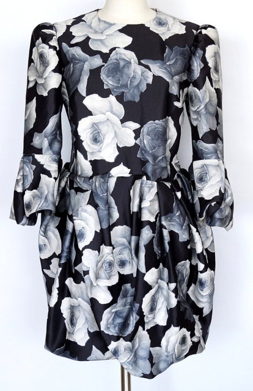 LANVIN Runway rose print divine dress 42 US 8 /10  New