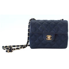 CHANEL Retro bag mini black satin flap bag gold hardware