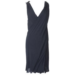 Jean Paul Gaultier Dress Faux Wrap Backless Leather and Buckle Detail 44 / 8