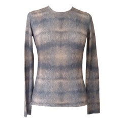 LUCIEN PELLAT-FINET top cashmere and silk M gorgeous print muted colours 11