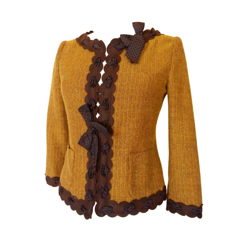 MOSCHINO Vintage Jacket CHARMING 3/4 sleeve bow 6 For Sale